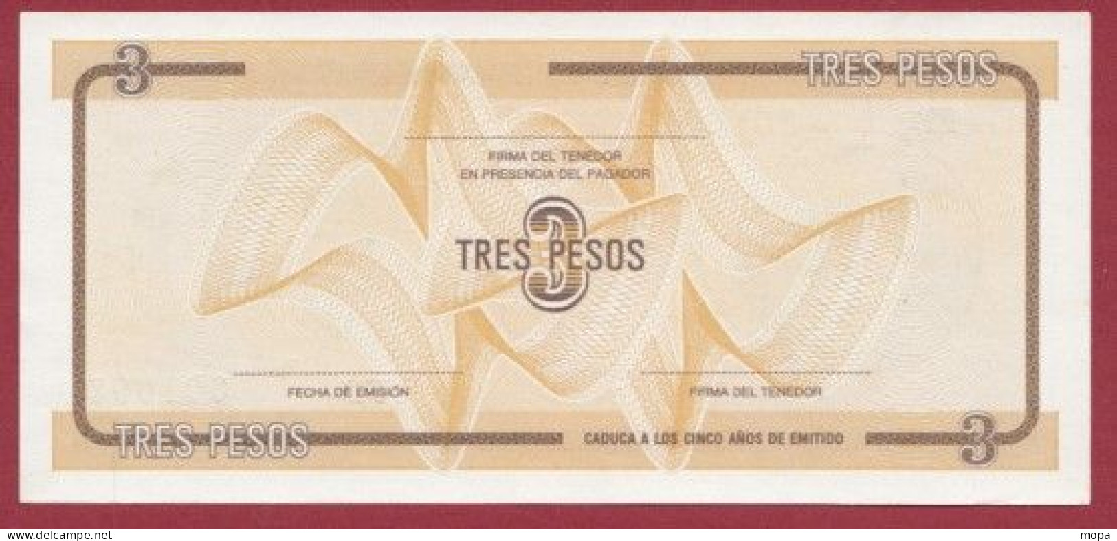 Cuba--3 Peso ---1985-  (D)----UNC---(446) - Cuba