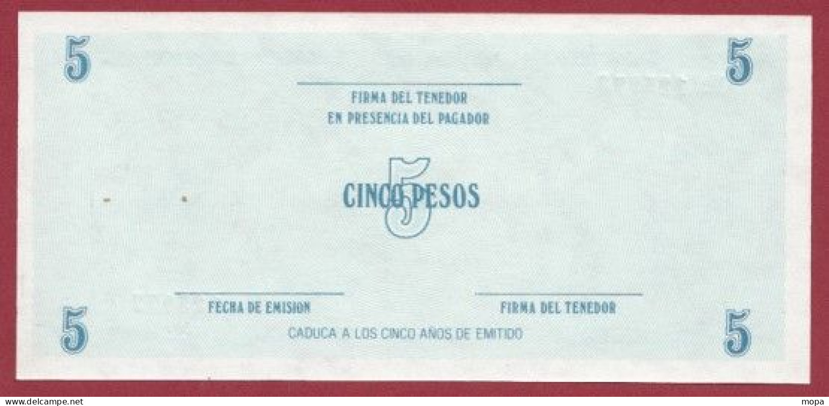 Cuba--5 Pesos ---1985-  (C)----UNC---(447) - Kuba