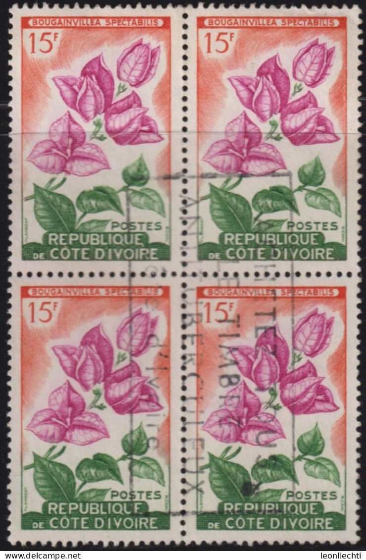 1962  Côte D'Ivoire ° Mi:CI 225, Sn:CI 185, Yt:CI 193A, Sg:CI 201, Bougainvillea Spectabilis, Blumen - Costa D'Avorio (1960-...)