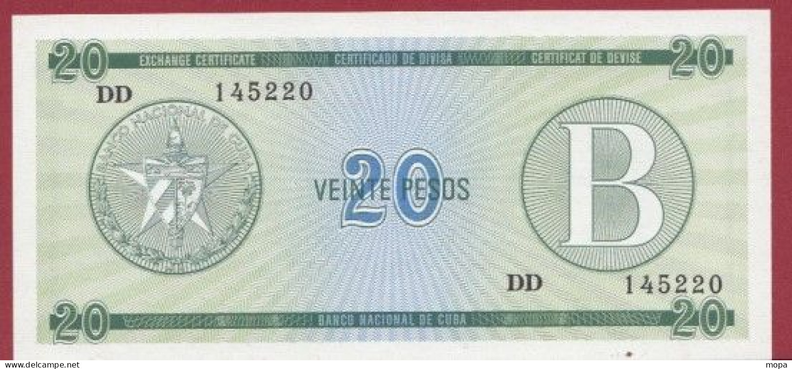 Cuba--20 Pesos ---1985-  (B)----UNC---(449) - Cuba