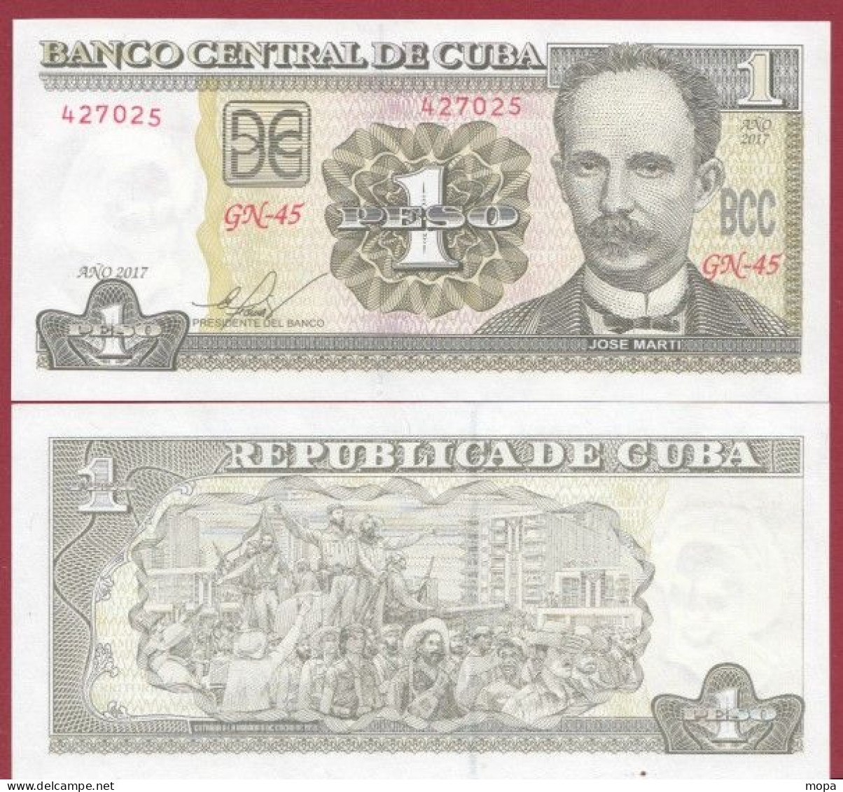 Cuba--1 Peso ---2017----UNC---(451) - Kuba
