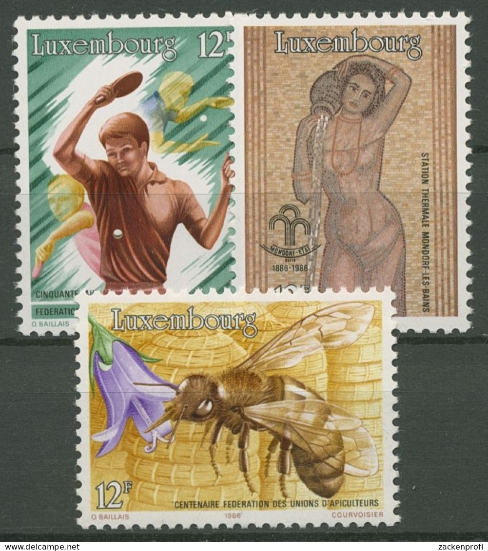 Luxemburg 1986 Staatsbad Mondorf Bienenzucht Tischtennis 1147/49 Postfrisch - Unused Stamps