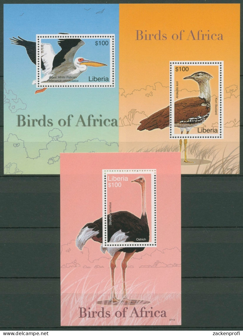 Liberia 2007 Vögel Riesentrappe Strauß Block 557/59 Postfrisch (C29031) - Liberia