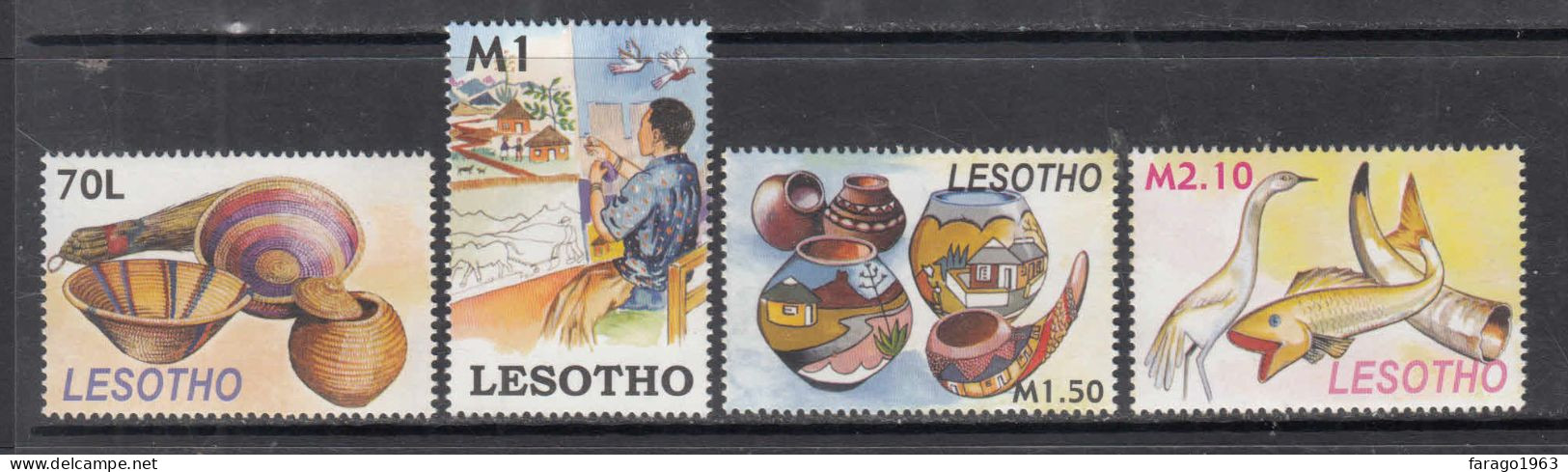 2006 Lesotho Baskets Handicrafts Pottery Ceramics Complete Set Of 4 MNH - Lesotho (1966-...)