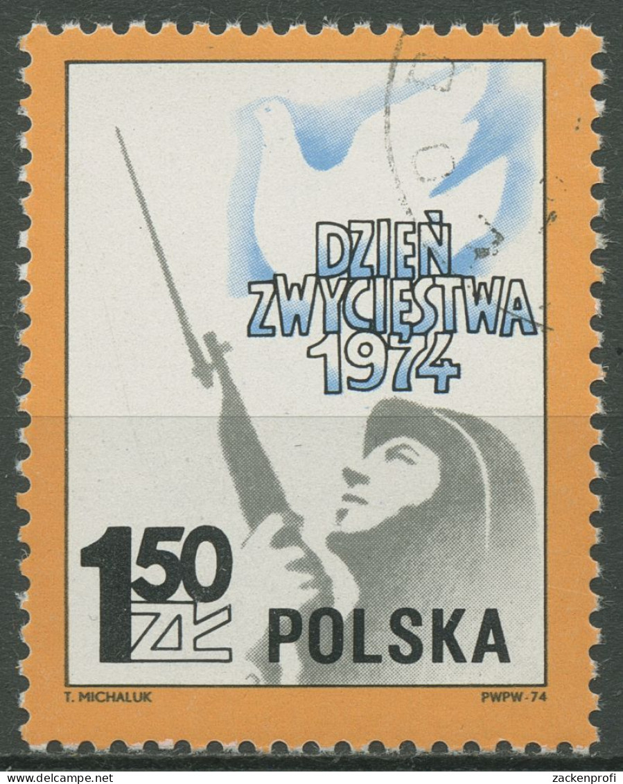 Polen 1974 Ende Des 2. Weltkrieges Friedenstaube Soldat 2313 Gestempelt - Oblitérés