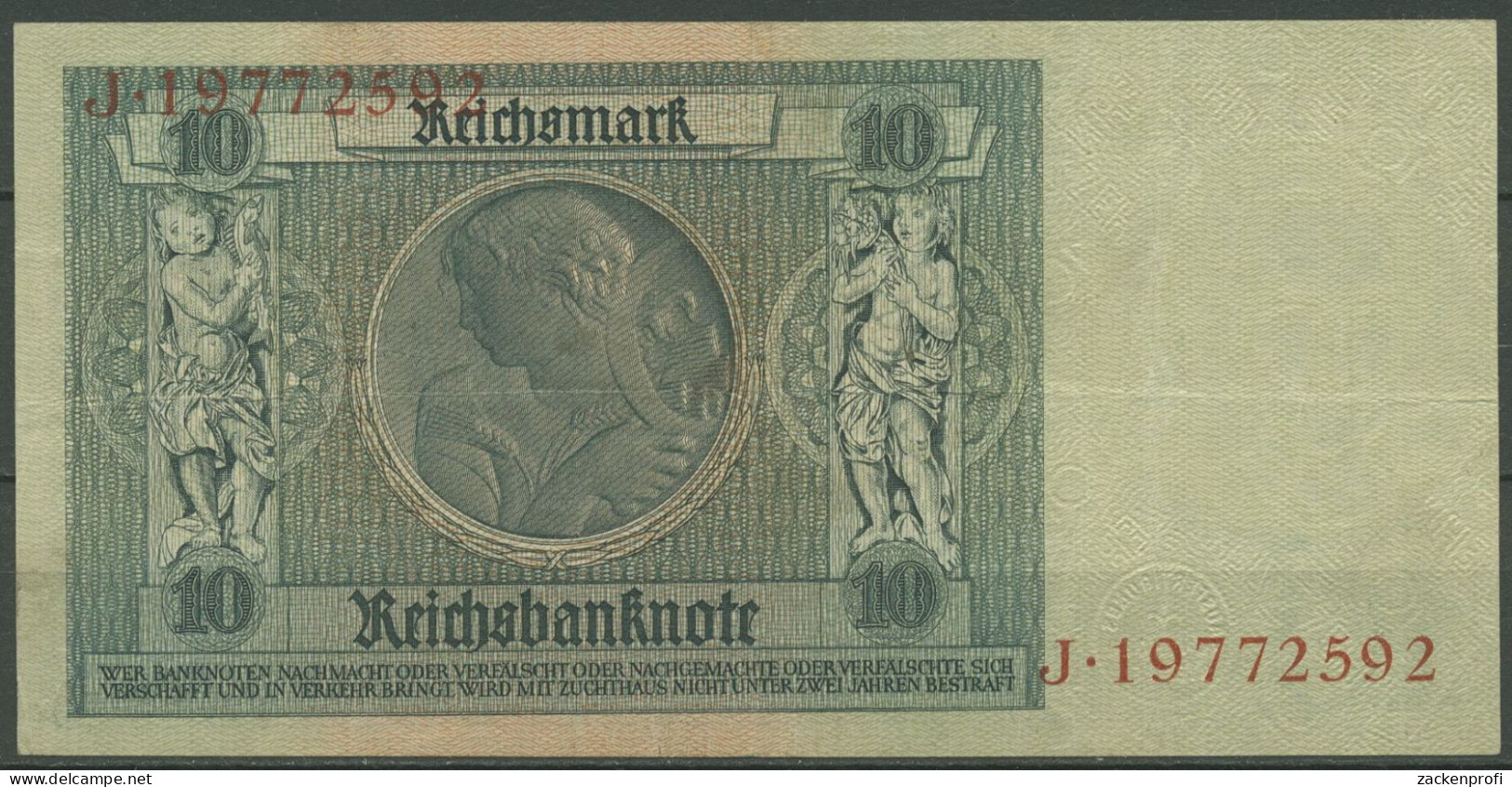 Dt. Reich 10 Reichsmark 1929, DEU-183a Serie E/C, Gebraucht (K1496) - 10 Mark
