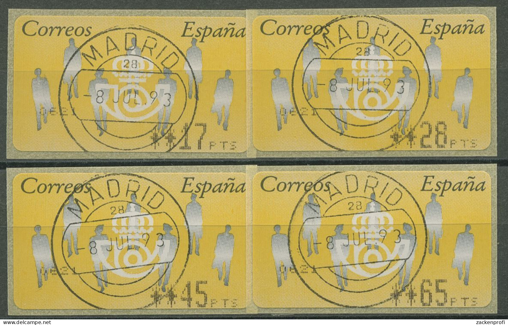Spanien 1993 Automatenmarken Menschen Satz 17/28/45/65 ATM 7.1 S6 Gestempelt - Oblitérés