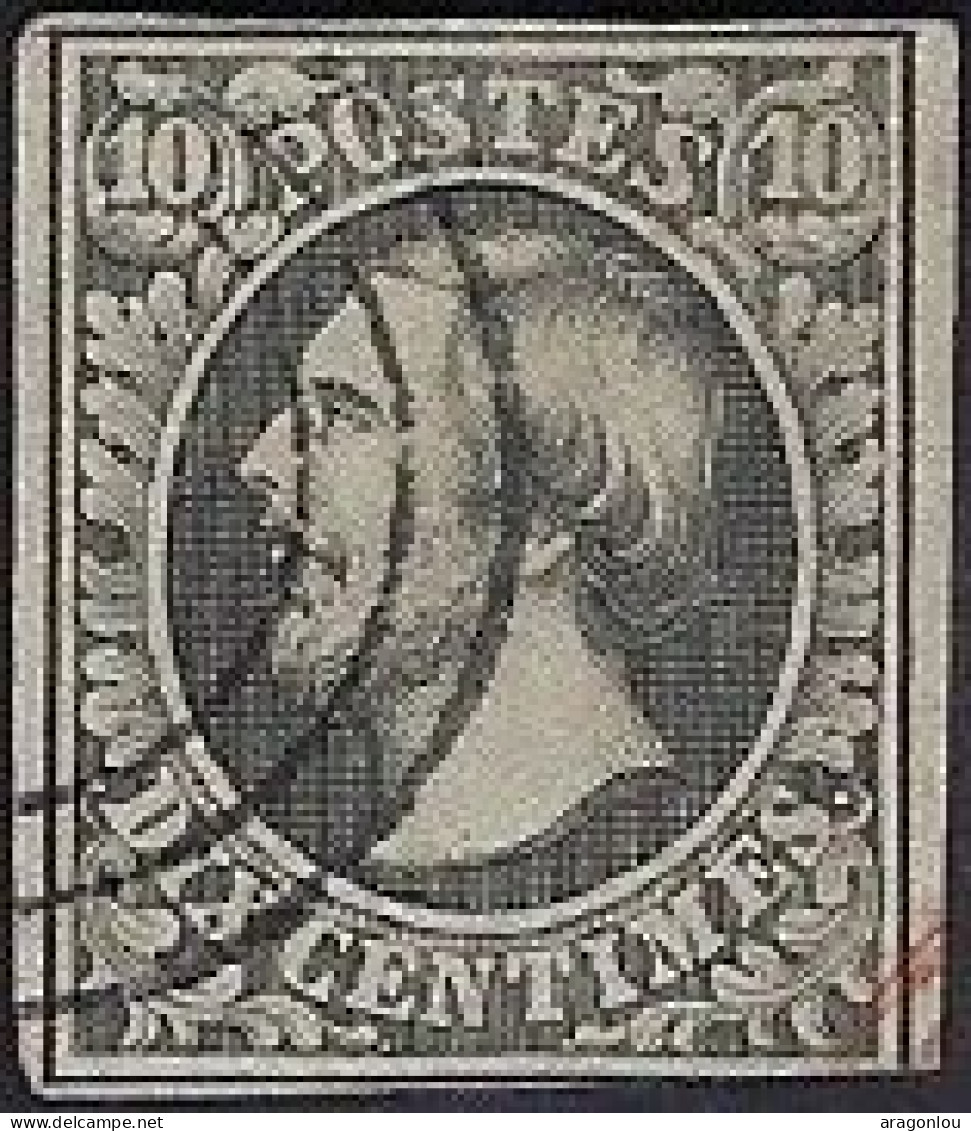 Luxembourg - Luxemburg - Timbres -  1852   Guillaume  III   Cachet 3 Cercles     Certifié - 1852 William III