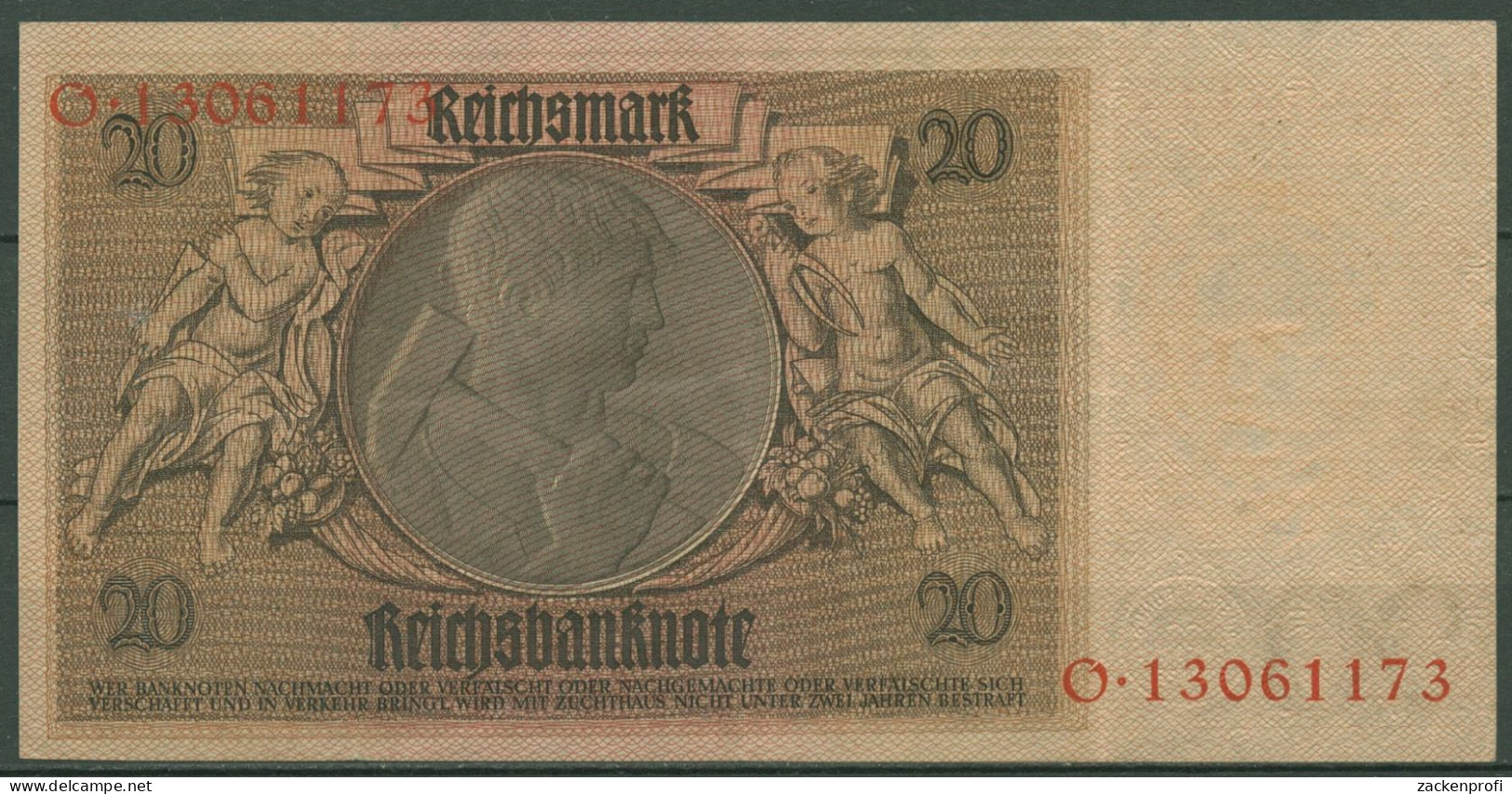 Dt. Reich 20 Reichsmark 1929, DEU-184a Serie K/O, Gebraucht (K1508) - 20 Mark