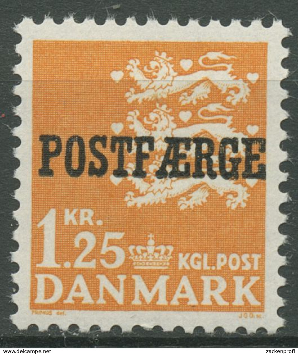Dänemark 1965 Postfähre-Marke Reichswappen Aufdruck Postfaerge PF 40 Postfrisch - Paketmarken