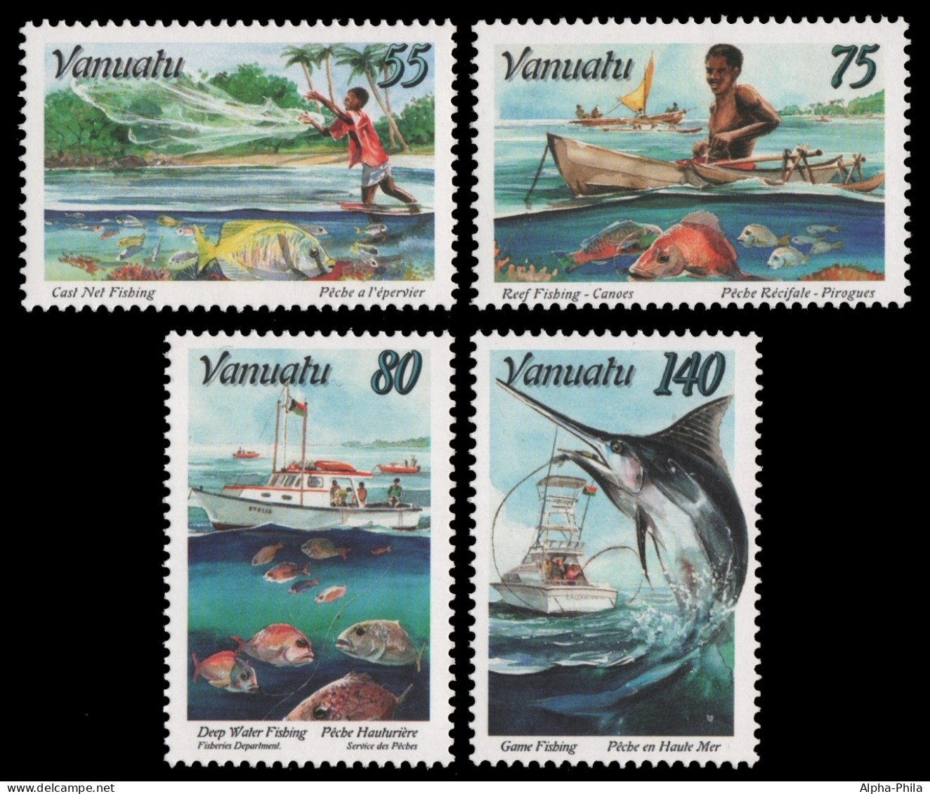Vanuatu 1996 - Mi-Nr. 1000-1003 ** - MNH - Fische / Fish - Vanuatu (1980-...)