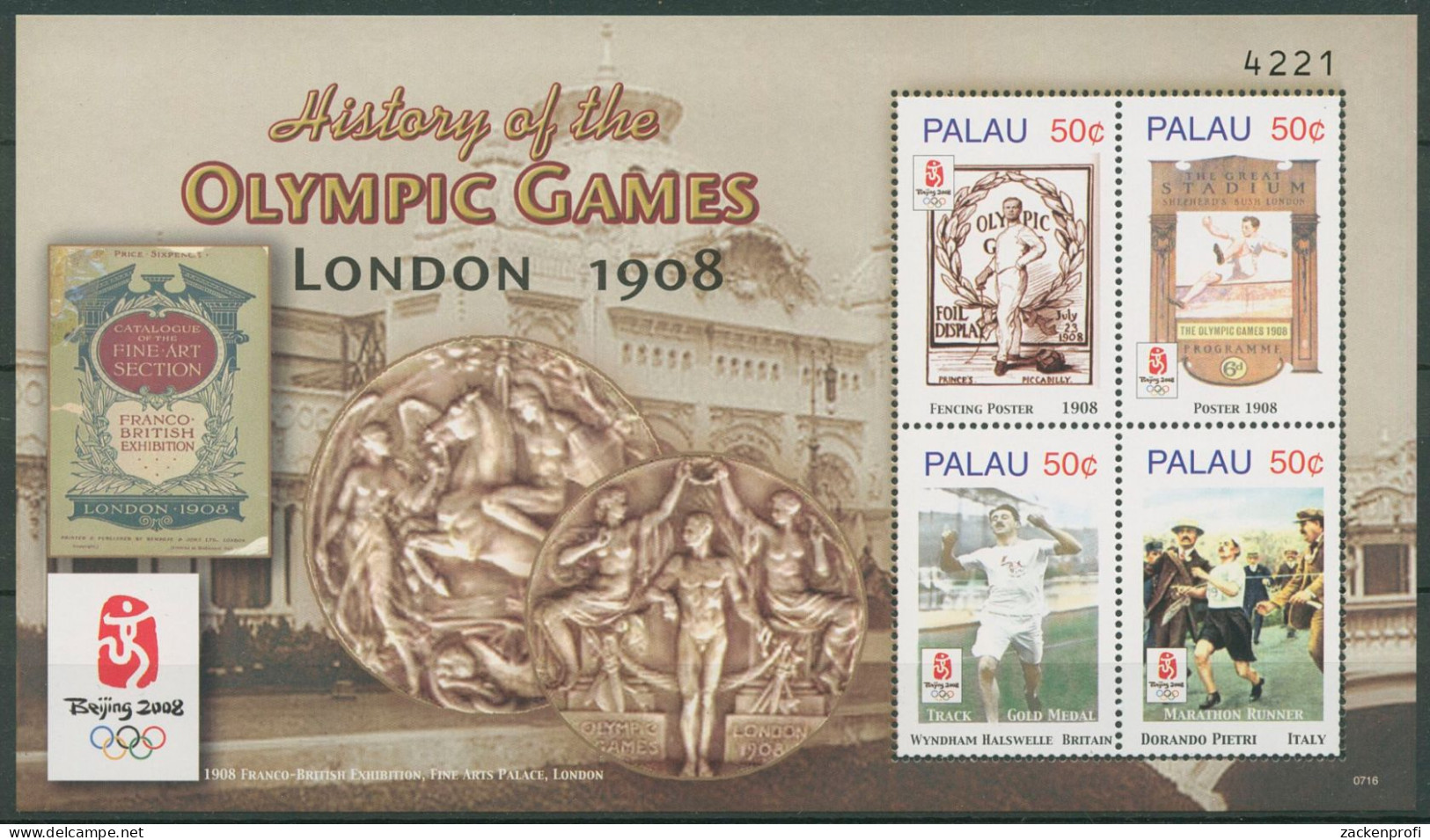Palau 2008 Olympische Spiele London 1908, 2757/60 K Postfrisch (C40597) - Palau