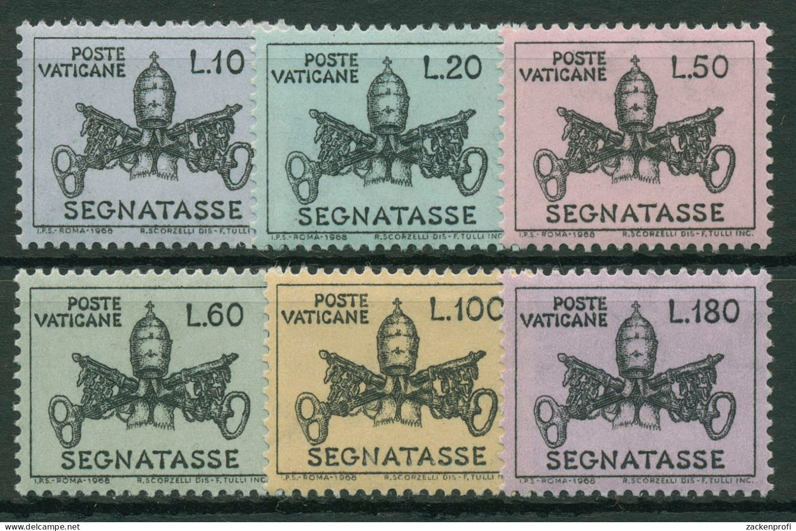 Vatikan 1968 Portomarken Wappen P 19/24 Postfrisch - Strafport
