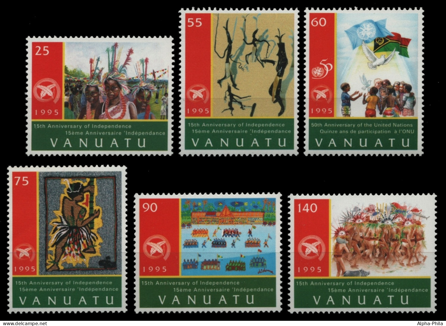 Vanuatu 1995 - Mi-Nr. 985-990 ** - MNH - 15 Jahre Unabhängigkeit - Vanuatu (1980-...)