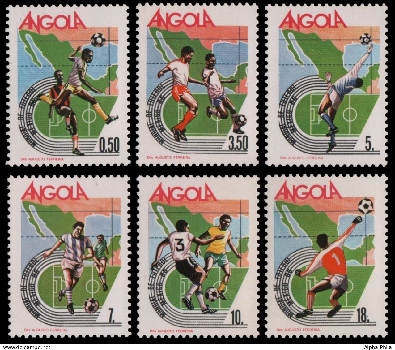 Angola 1986 - Mi-Nr. 739-744 ** - MNH - Fußball / Soccer - Angola