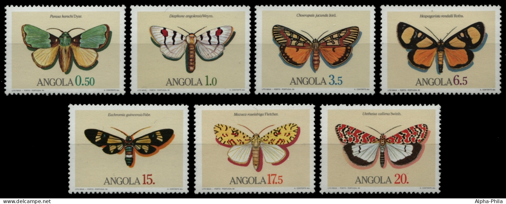 Angola 1984 - Mi-Nr. 691-697 ** - MNH - Schmetterlinge / Butterflies - Angola