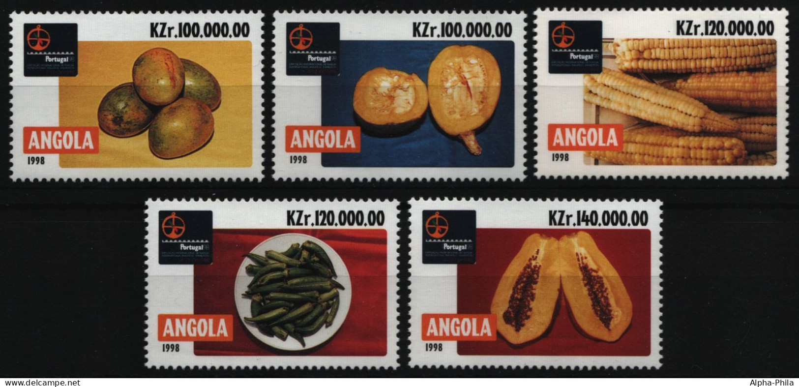 Angola 1998 - Mi-Nr. 1260-1265 ** - MNH - Früchte / Fruits - Angola