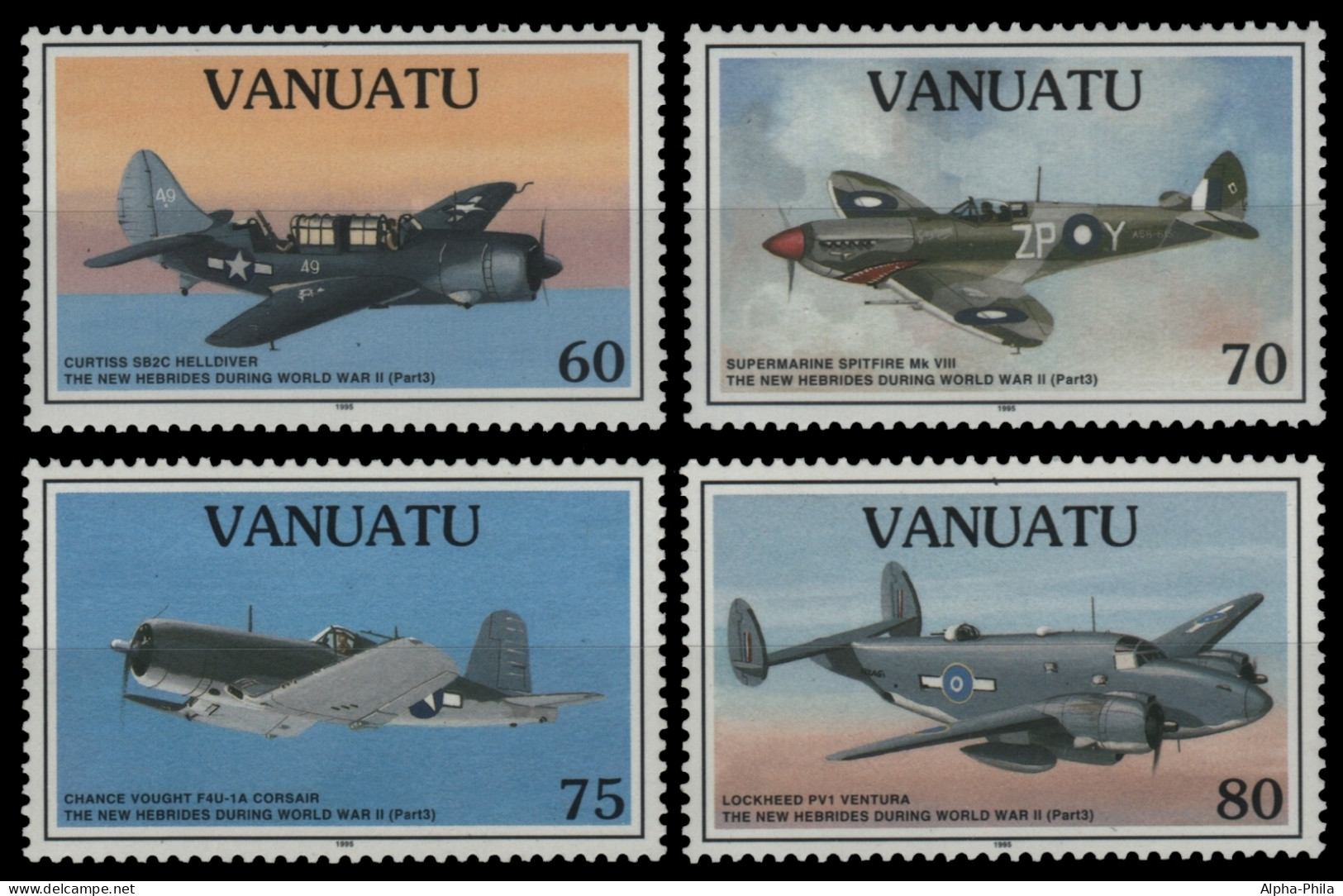 Vanuatu 1995 - Mi-Nr. 991-994 ** - MNH - Flugzeuge / Airplanes - Vanuatu (1980-...)