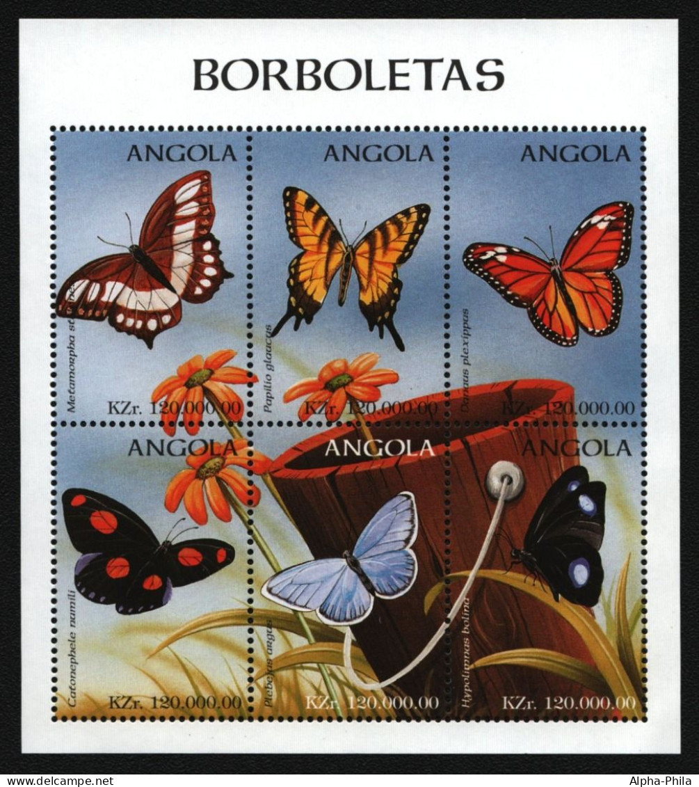 Angola 1998 - Mi-Nr. 1189-1194 ** - MNH - KLB - Schmetterlinge / Butterflies - Angola