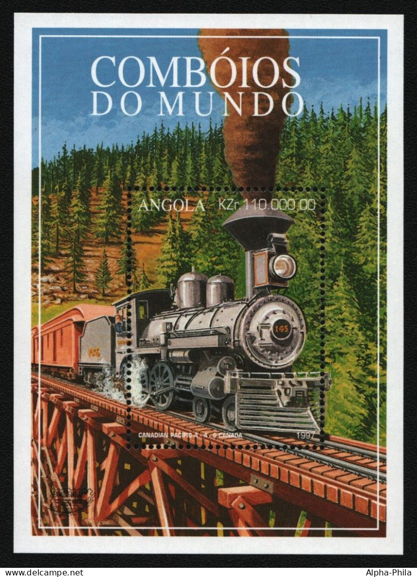 Angola 1997 - Mi-Nr. Block 32 ** - MNH - Eisenbahn / Trains - Angola