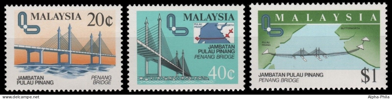 Malaysia 1985 - Mi-Nr. 311-313 ** - MNH - Brücken / Bridges - Malaysia (1964-...)