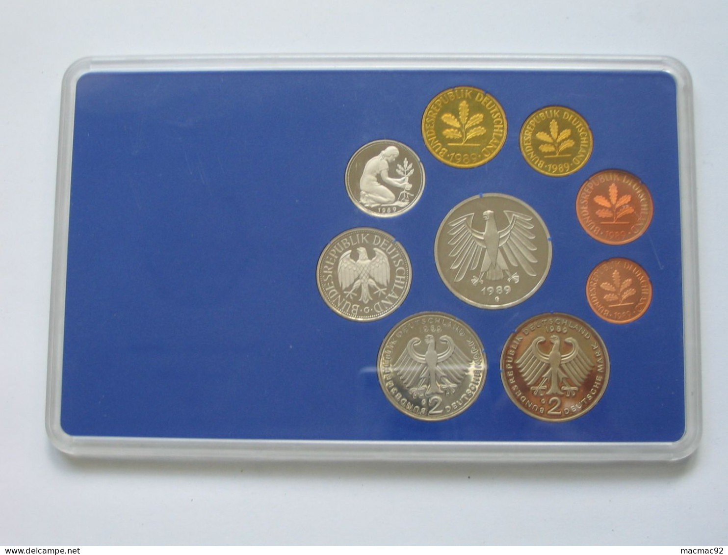 Allemagne Coffret Officiel BE PP Proof 1 Pfennig à 5 Mark 1989  Atelier G   **** EN ACHAT IMMEDIAT **** - Mint Sets & Proof Sets