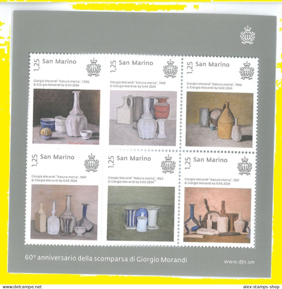 SAN MARINO 2024 60° Anniversario Della Scomparsa Di Giorgio Morandi - Foglietto - New Minisheet - Nuevos