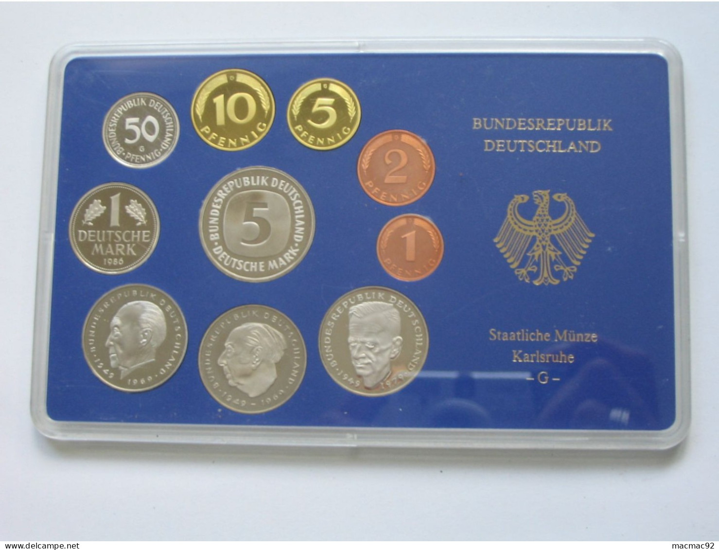 Allemagne Coffret Officiel BE PP Proof 1 Pfennig à 5 Mark 1986  Atelier G   **** EN ACHAT IMMEDIAT **** - Münz- Und Jahressets
