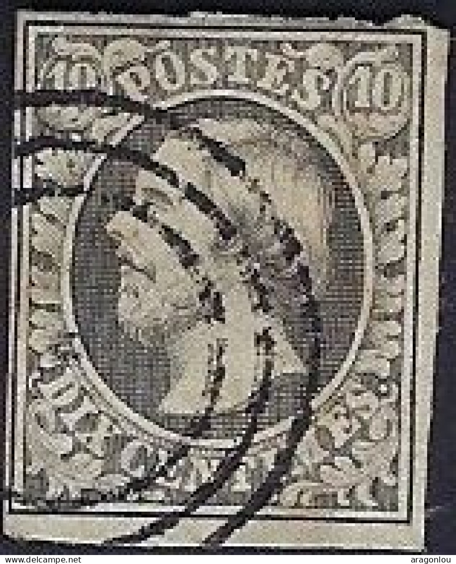 Luxembourg - Luxemburg - Timbres -  1852   Guillaume  III   Cachet 3 Cercles  Certifié - 1852 William III