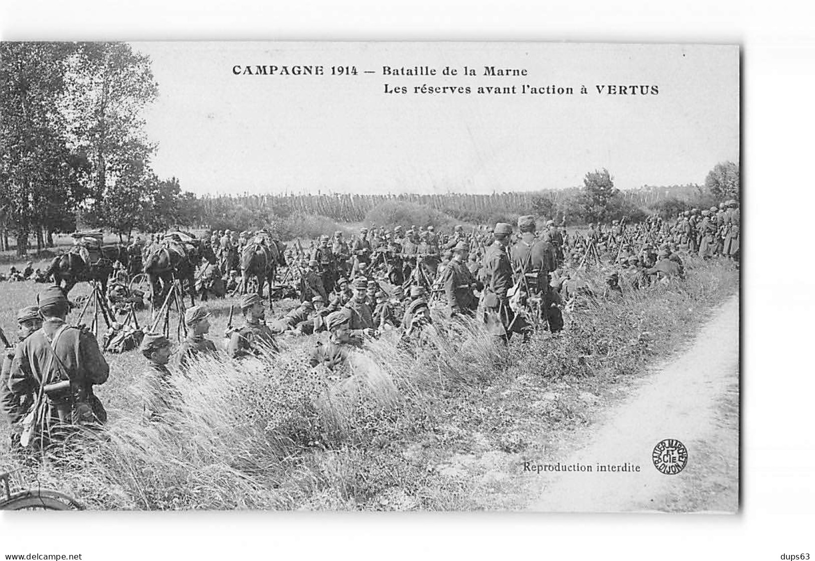 Campagne 1914 - Bataille De La Marne - Les Réserves Avant L'action à VERTUS - Très Bon état - Vertus