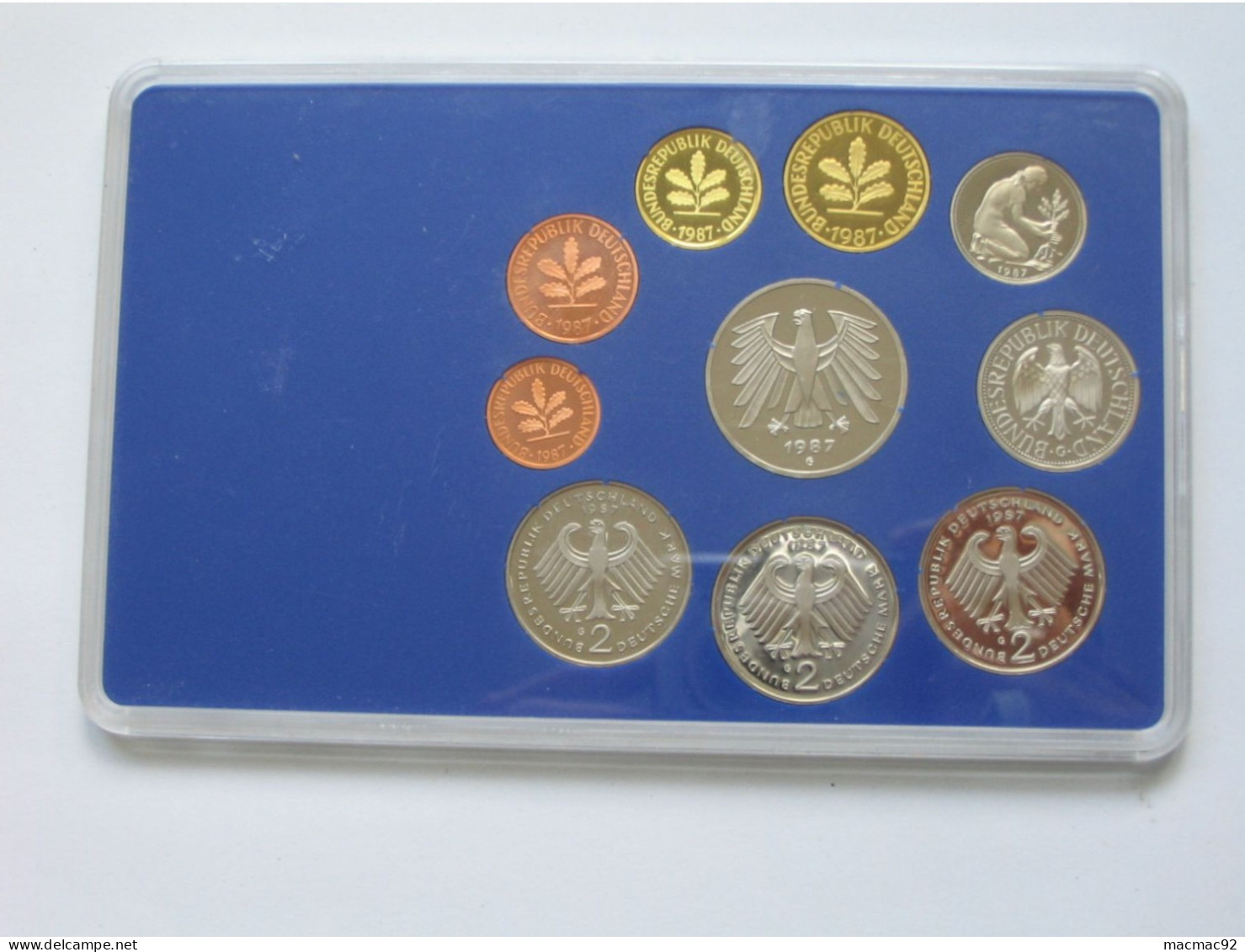 Allemagne Coffret Officiel BE PP Proof 1 Pfennig à 5 Mark 1987  Atelier G   **** EN ACHAT IMMEDIAT **** - Mint Sets & Proof Sets