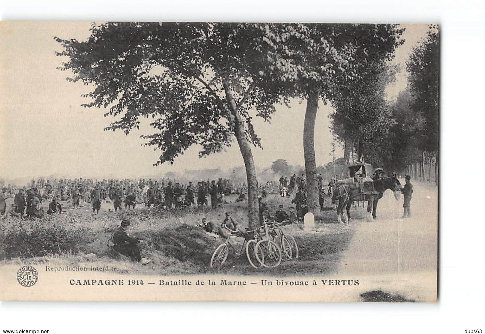 Campagne 1914 - Bataille De La Marne - Un Bivouac à VERTUS - Très Bon état - Vertus