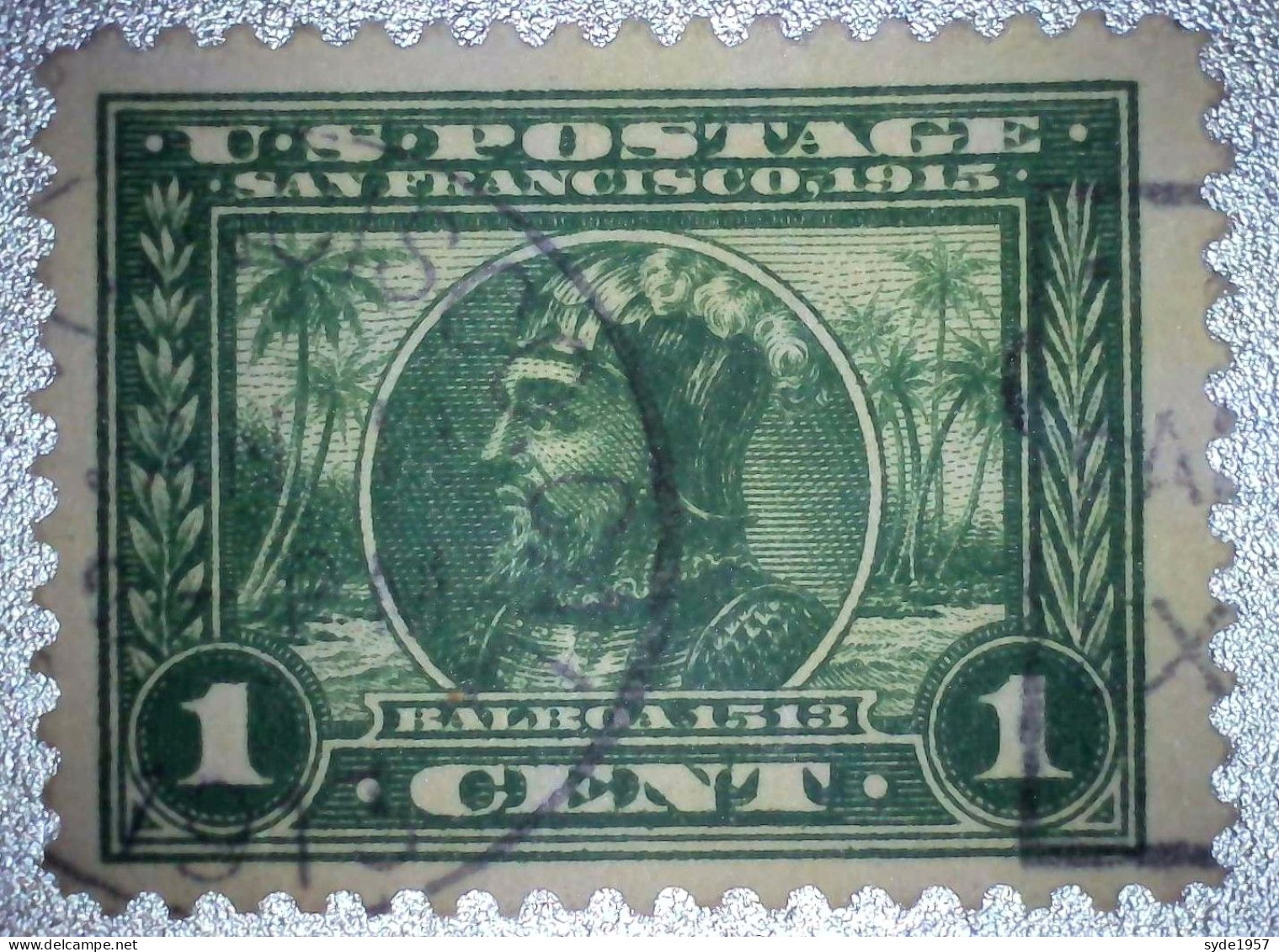 USA  1913 émission Exposition Panama-Pacifique Vasco Nunez De Balboa 1 Cent Oblitéré - Usati
