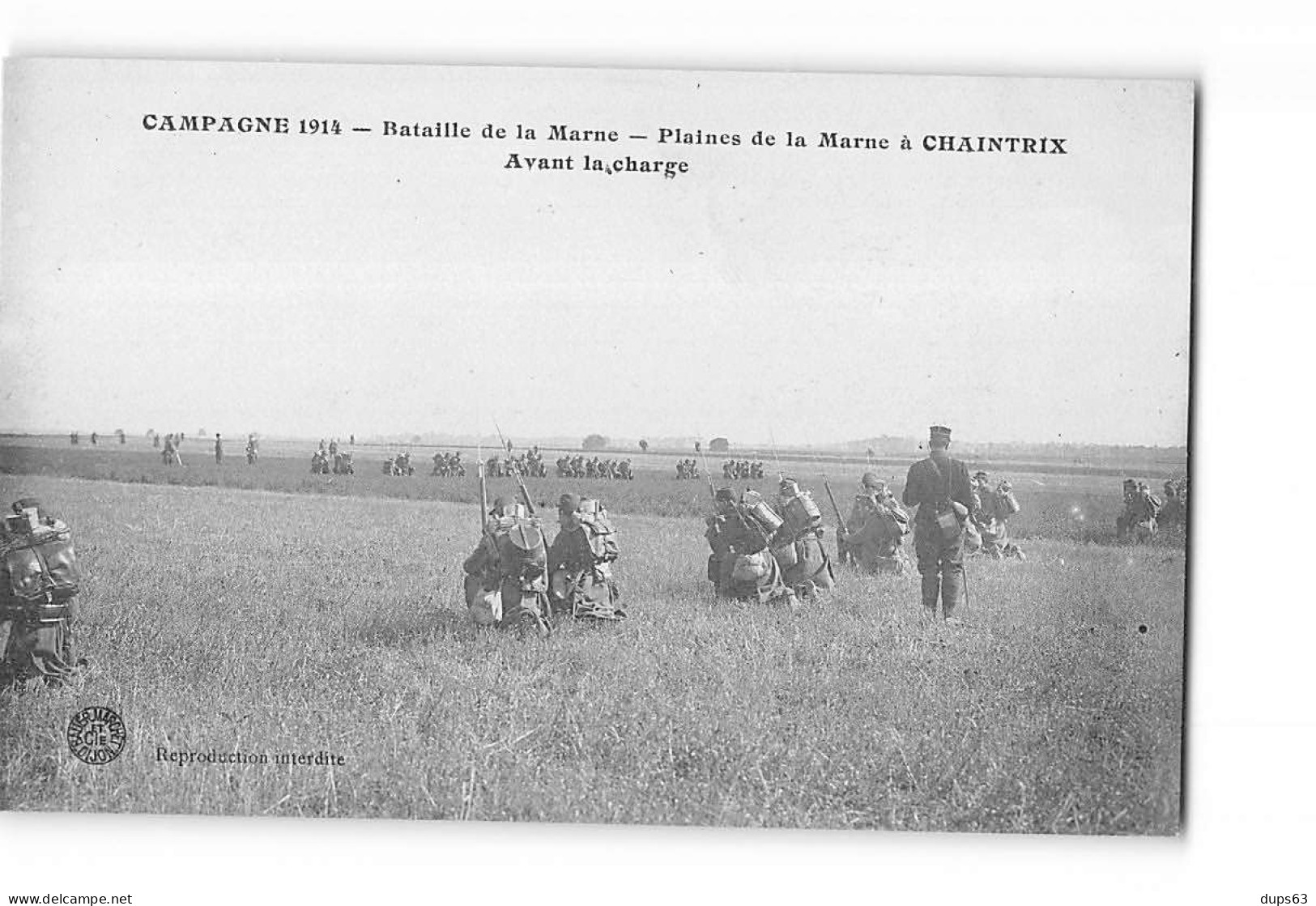 Campagne 1914 - Bataille De La Marne - Plaines De La Marne à CHAINTRIX - Avant La Charge - Très Bon état - Vertus