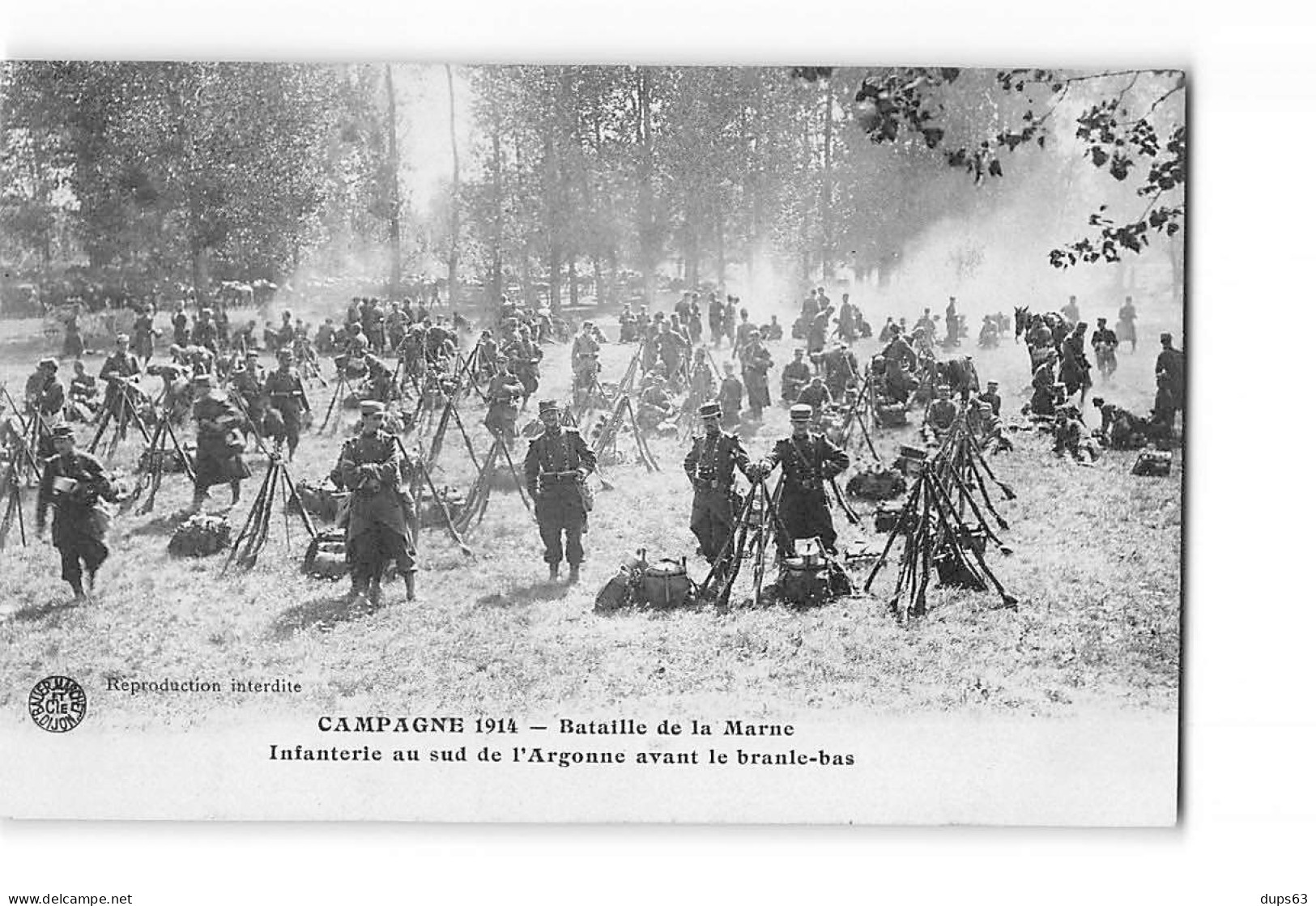 Campagne 1914 - Bataille De La Marne - Infanterie Au Sud De L'Argonne Avant Le Branle Bas - Très Bon état - Vertus