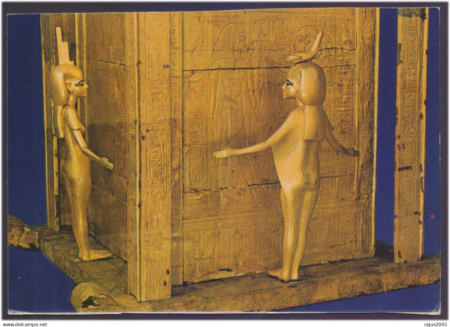 Tut Ankh Amoun, Tutankhamun Tutankhaten Treasure Large Gold Canopic Chest, Pharaoh Egyptology, Egypt History, Post Card - Egittologia