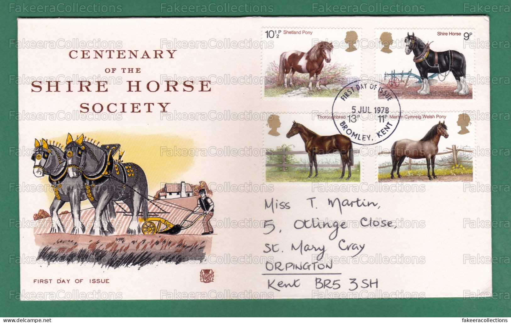 GB GREAT BRITAIN 1978 Grande Bretagne - SHIRE HORSE SOCIETY - 4v FDC - British Horses, Pony, Thoroughbred - As Scan - Horses