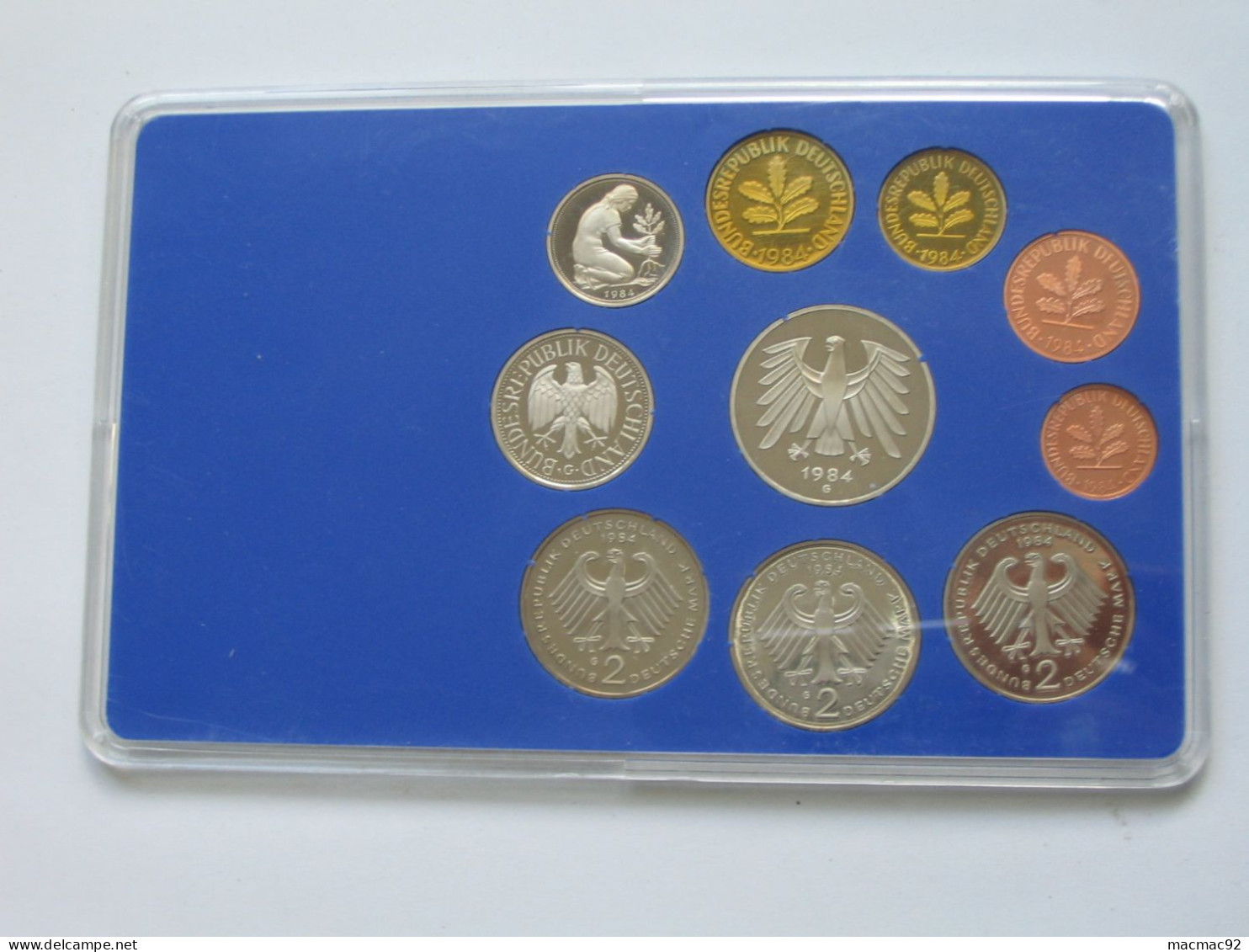 Allemagne Coffret Officiel BE PP Proof 1 Pfennig à 5 Mark 1984  Atelier G   **** EN ACHAT IMMEDIAT **** - Mint Sets & Proof Sets