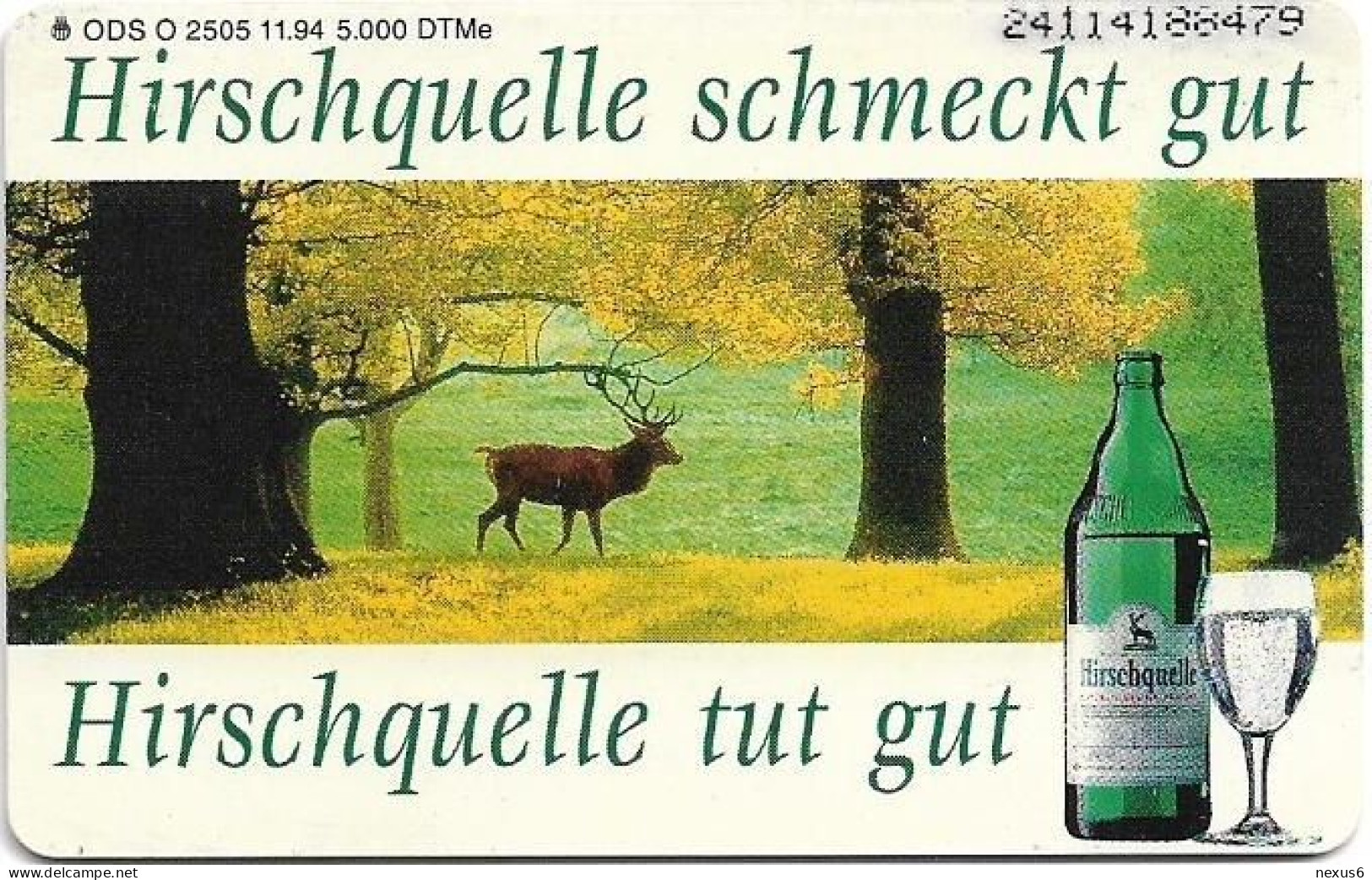 Germany - Hirschquelle - Schmeckt Gut, Tut Gut - O 2505 - 11.1994, 6DM, 5.000ex, Used - O-Series: Kundenserie Vom Sammlerservice Ausgeschlossen