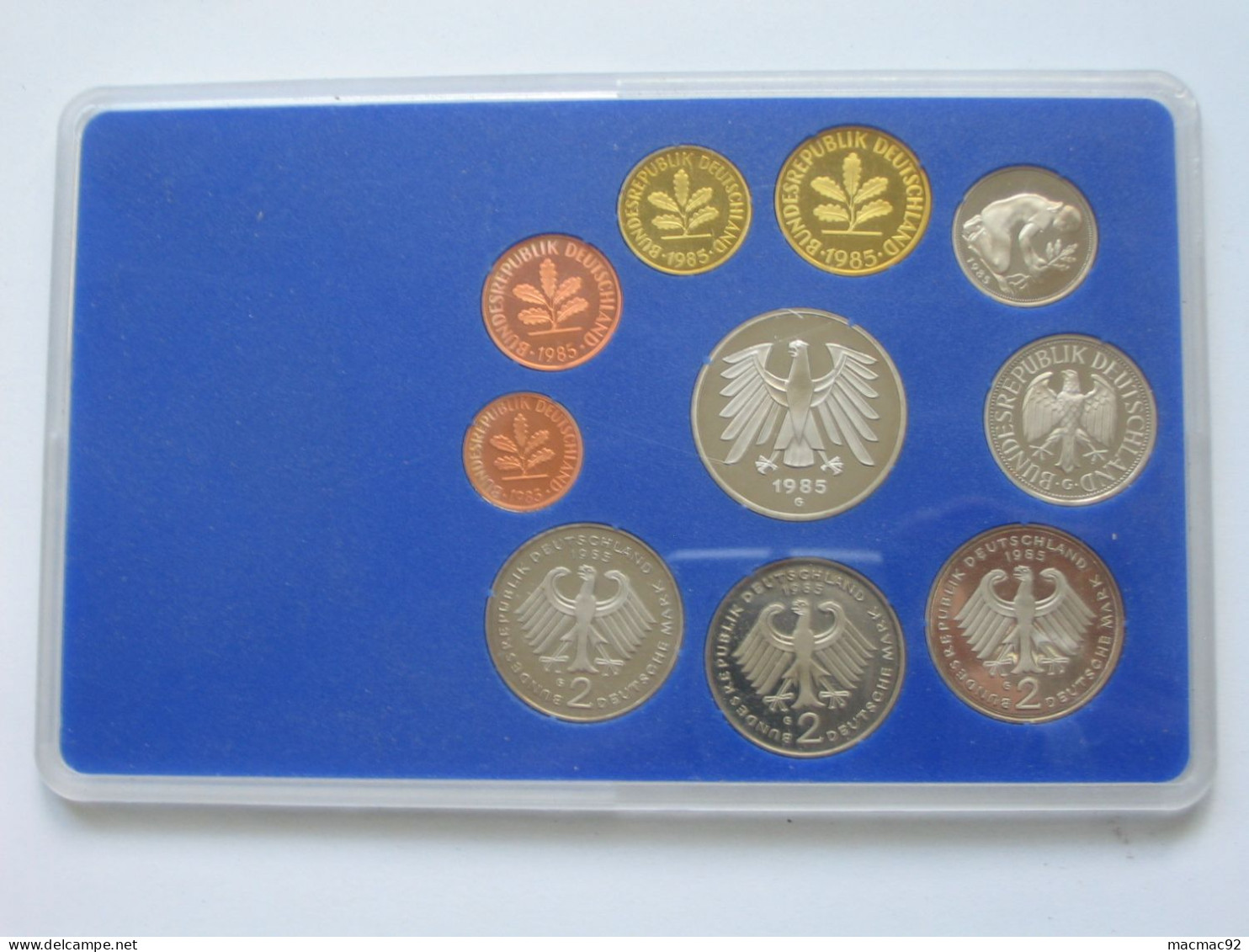 Allemagne Coffret Officiel BE PP Proof 1 Pfennig à 5 Mark 1985  Atelier G   **** EN ACHAT IMMEDIAT **** - Mint Sets & Proof Sets