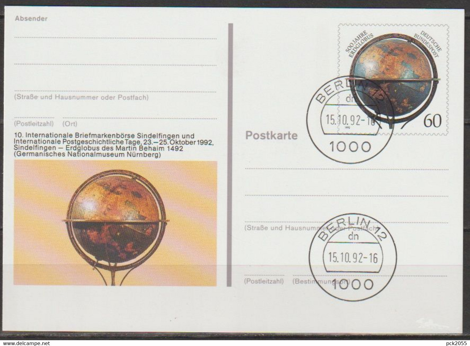 BRD Ganzsache1992 PSo29 Briefmarkenbörse Sindelfingen Ersttagesstempel 15.10.92 Berlin (d839)günstige Versandkosten - Postkarten - Gebraucht