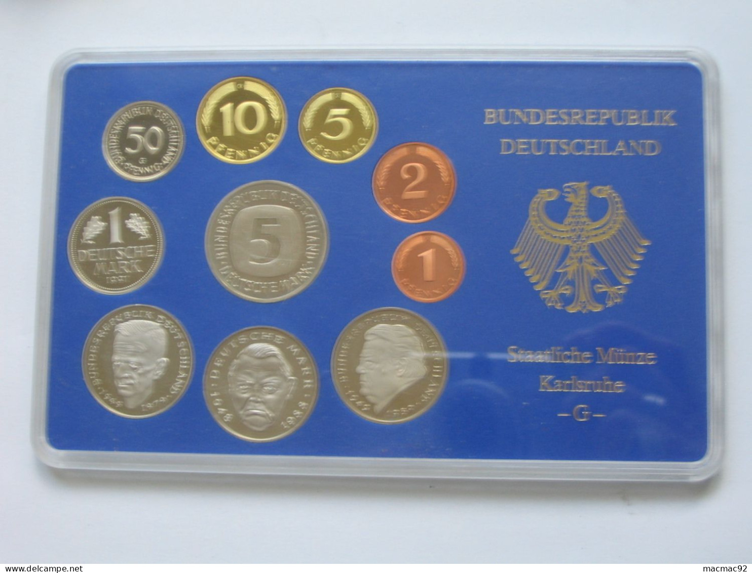 Allemagne Coffret Officiel BE PP Proof 1 Pfennig à 5 Mark 1991  Atelier G   **** EN ACHAT IMMEDIAT **** - Münz- Und Jahressets