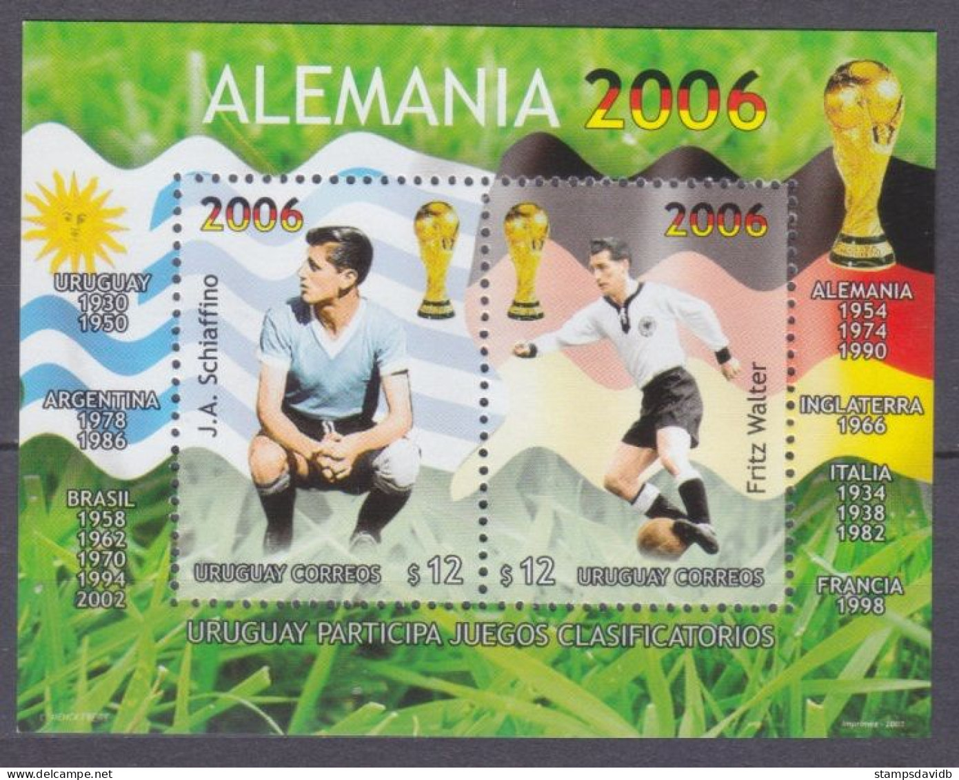 2003 Uruguay 2776-2777/B95 2006 FIFA World Cup Germany - 2006 – Germany