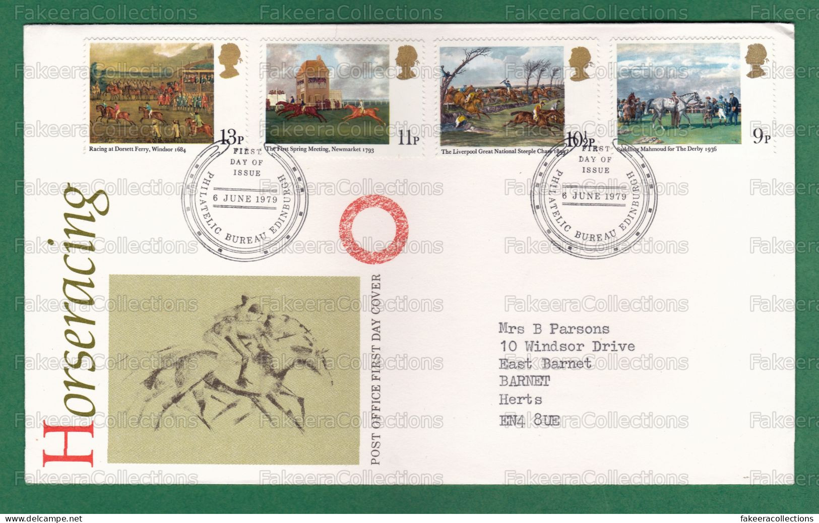 GB GREAT BRITAIN 1979 Grande Bretagne - HORSERACING - 4v FDC + Brochure - British Horses, Horse Racing, Derby, Steeple C - Horses