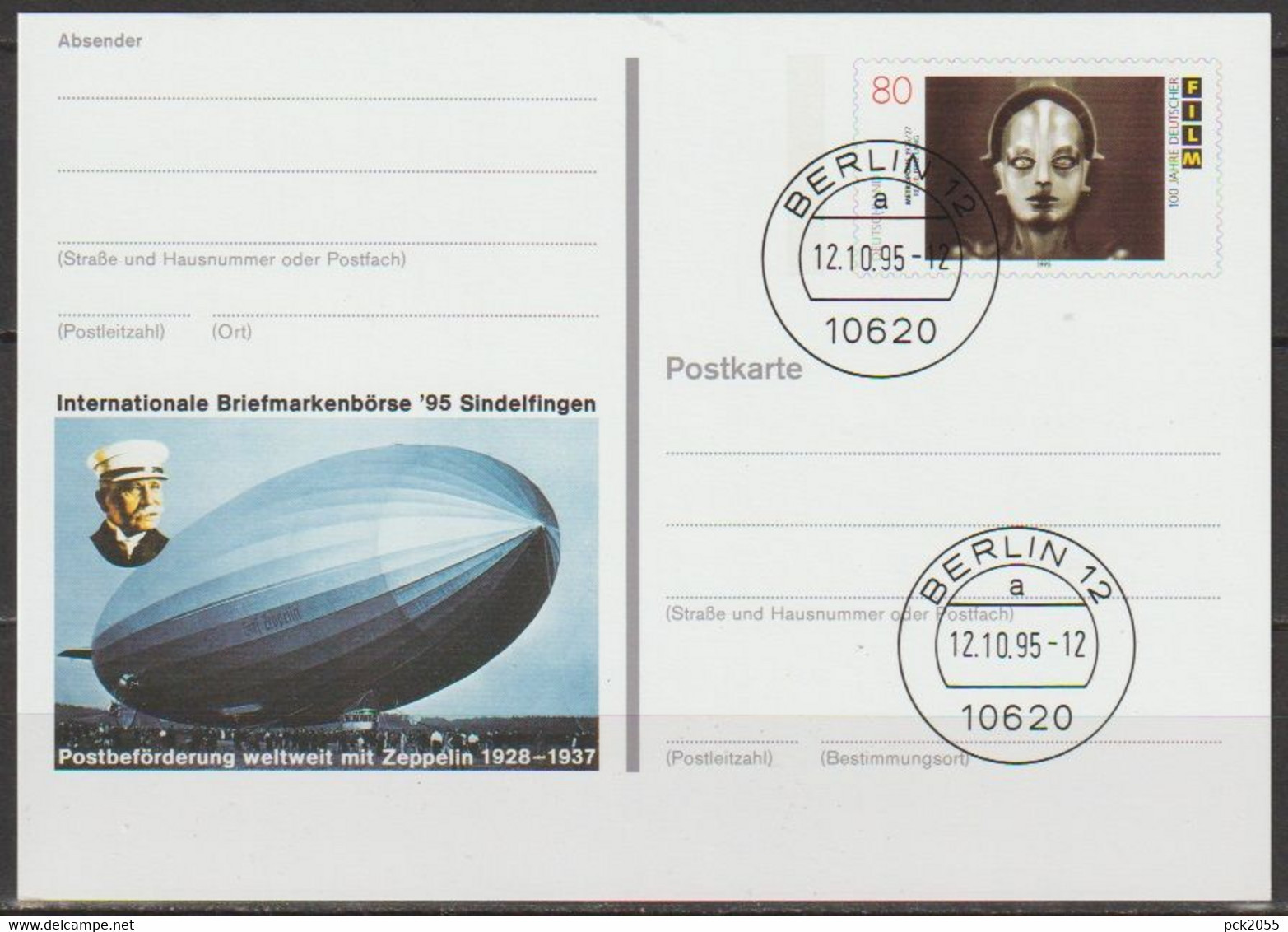 BRD Ganzsache 1995 PSo40 Briefmarkenbörse Sindelfingen Ersttagsstempel 12.10.95 Berlin  (d372)günstige Versandkosten - Postcards - Used