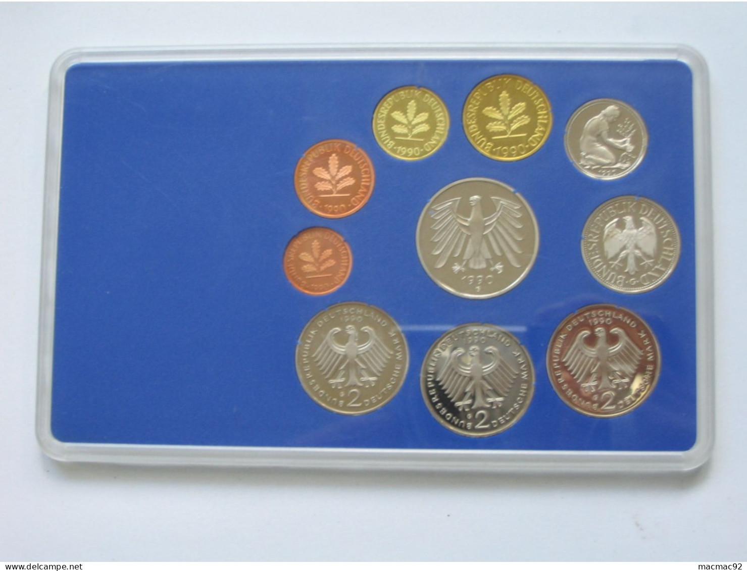 Allemagne Coffret Officiel BE PP Proof 1 Pfennig à 5 Mark 1990  Atelier G   **** EN ACHAT IMMEDIAT **** - Münz- Und Jahressets