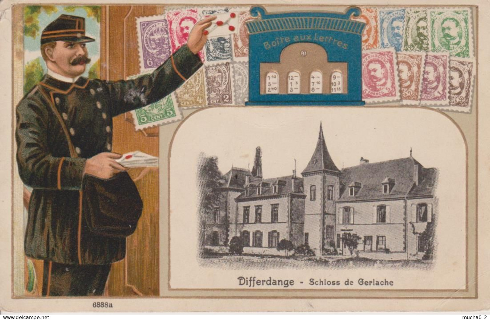 DIFFERDANGE - CHATEAU DE GERLACHE - CARTE GAUFREE - Differdange