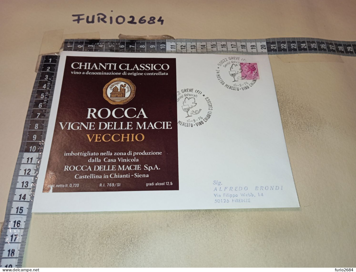 HB12192 ETICHETTA CHIANTI CLASSICO ROCCA VIGNE DELLE MACIE VECCHIO CASTELLINA IN CHIANTI SIENA - Altri & Non Classificati