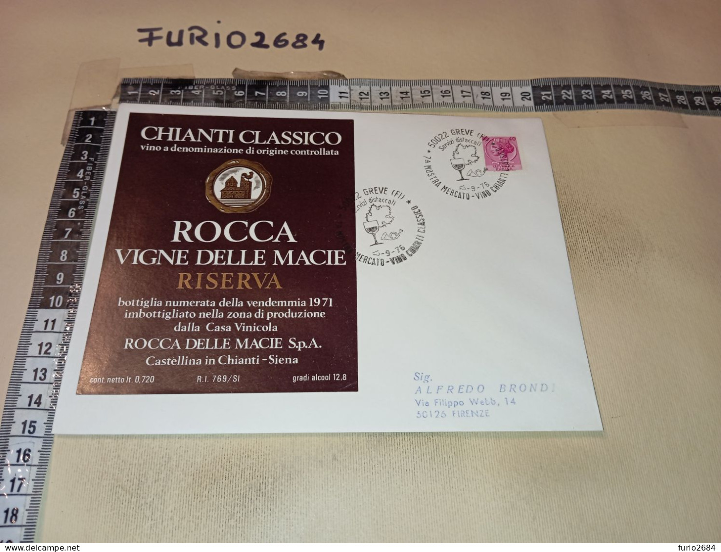 HB12193 ETICHETTA CHIANTI CLASSICO ROCCA VIGNE DELLE MACIE RISERVA CASTELLINA IN CHIANTI SIENA - Andere & Zonder Classificatie