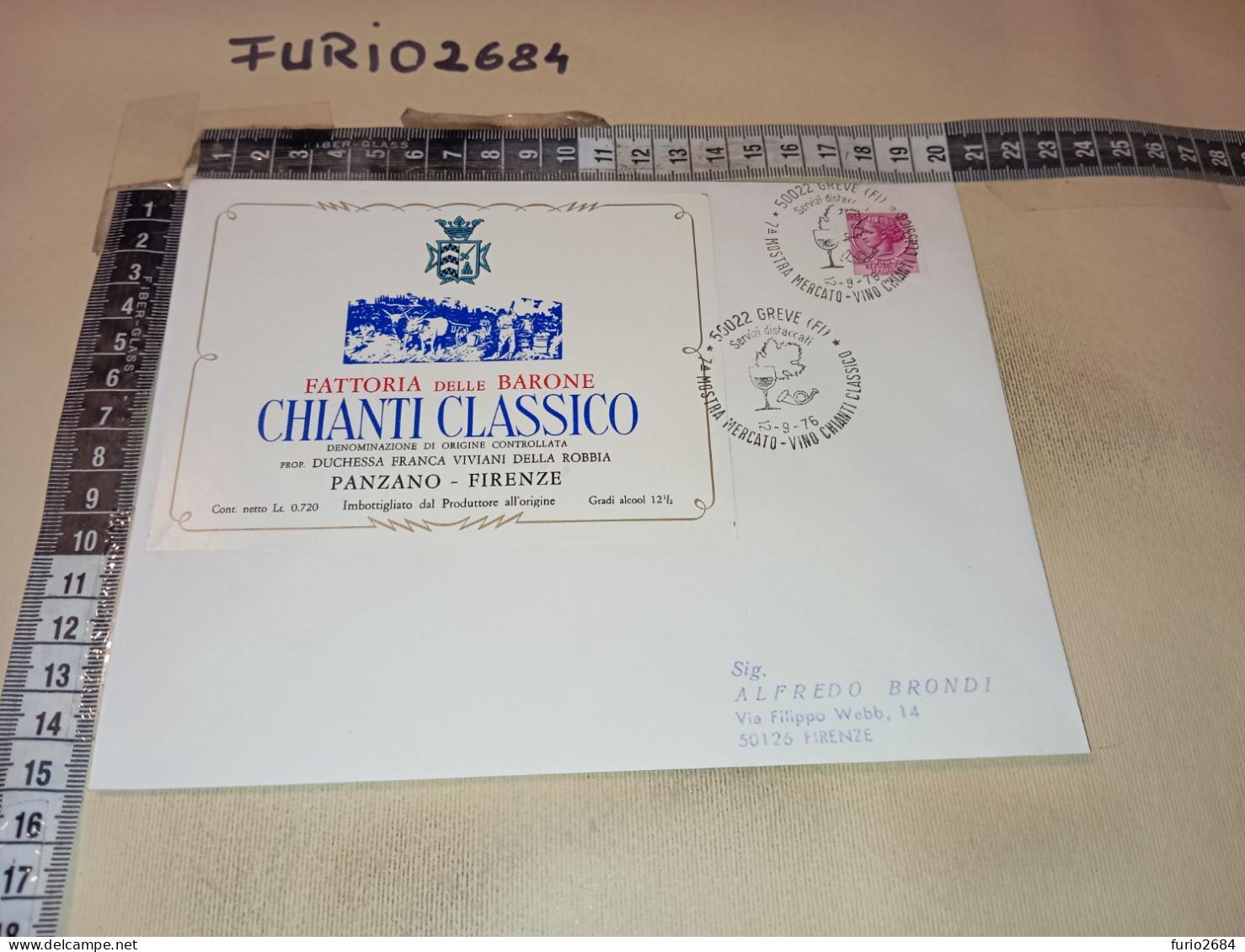 HB12194 ETICHETTA CHIANTI CLASSICO FATTORIA DELLE BARONE PANZANO FIRENZ E - Sonstige & Ohne Zuordnung